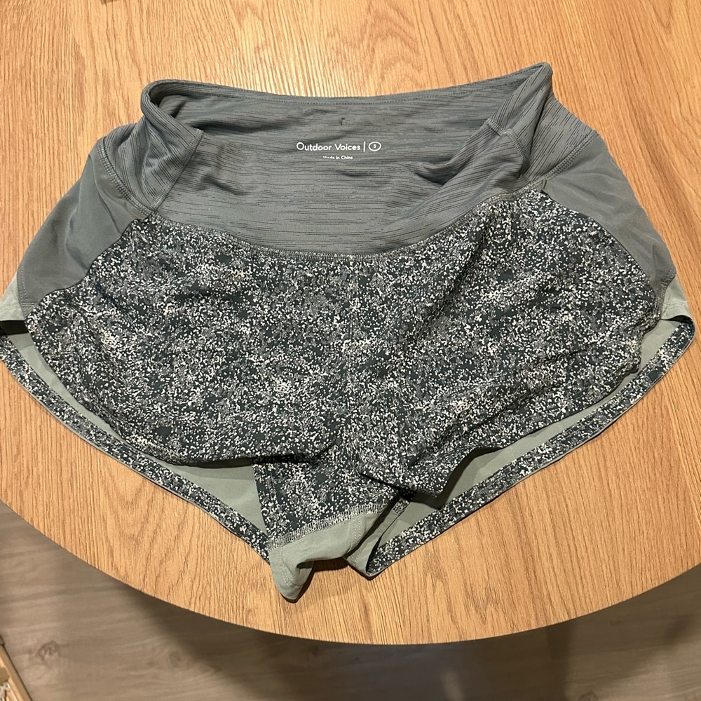 Outdoor Voices Women's Green Athletic Shorts